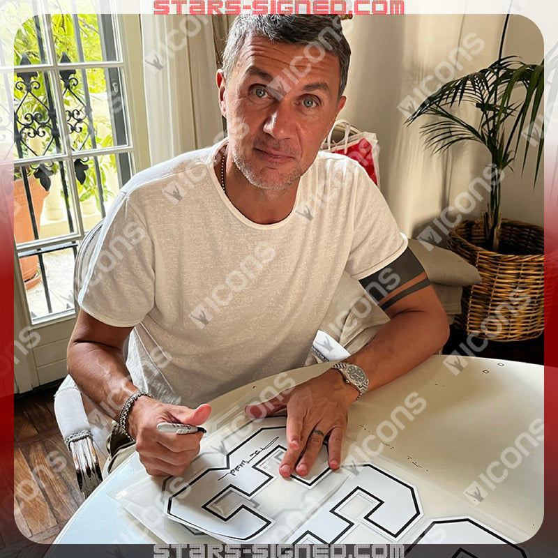 Paolo Maldini AC Milan Home Jersey Framed (Back Signed)