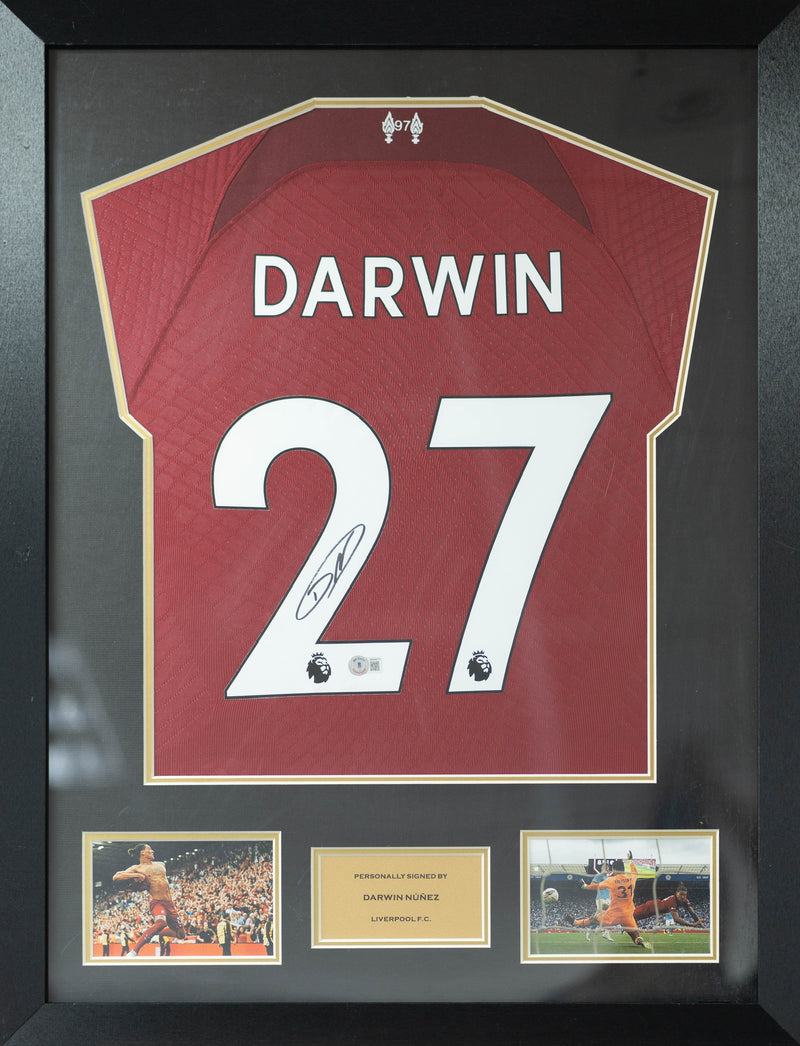 Sergio Ag&uuml;ero Manchester City Home Jersey Framed (Back Signed)