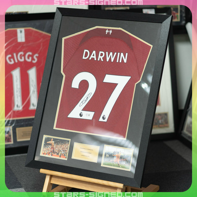 Sergio Ag&uuml;ero Manchester City Home Jersey Framed (Back Signed)
