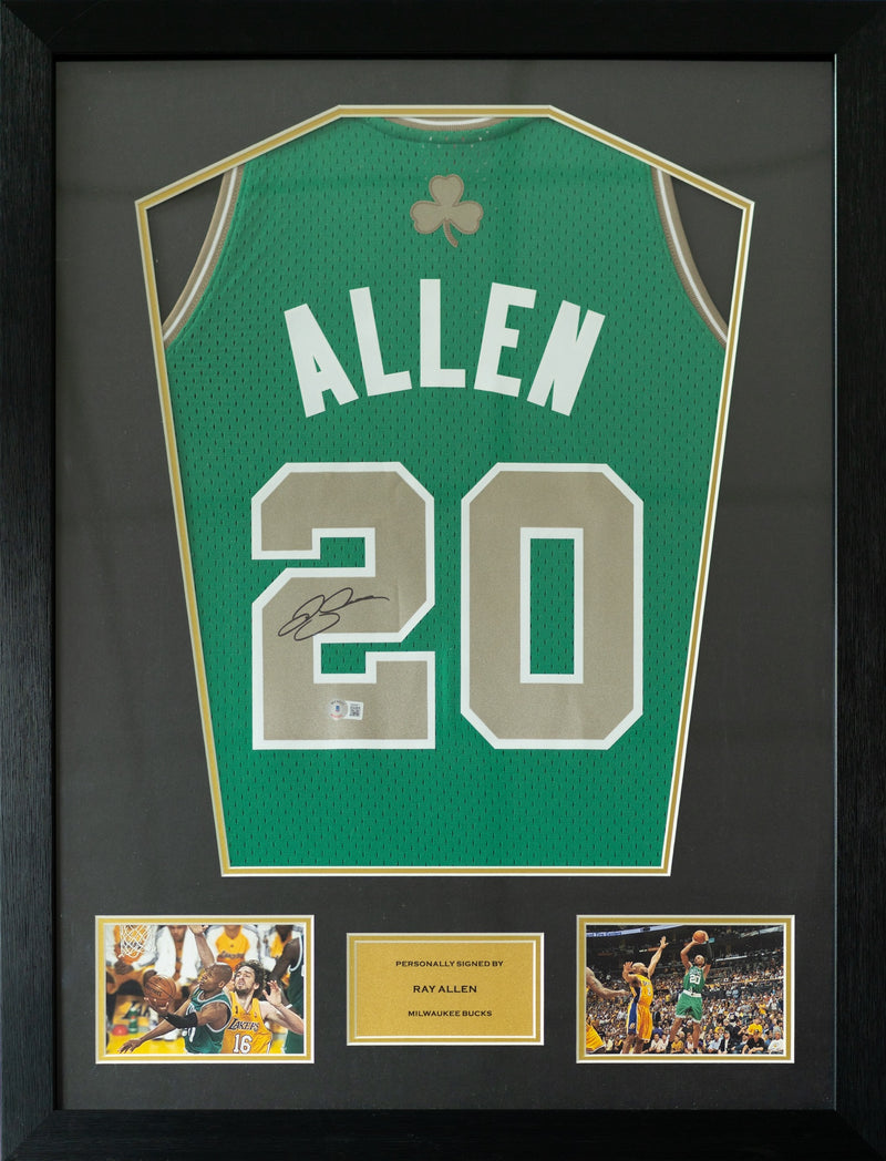 Ray Allen Miami Heat M&N Swingman Jersey Framed (Back Signed)