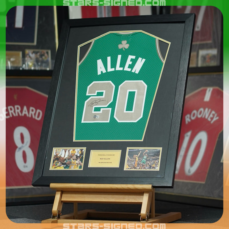 Ray Allen Miami Heat M&N Swingman Jersey Framed (Back Signed)