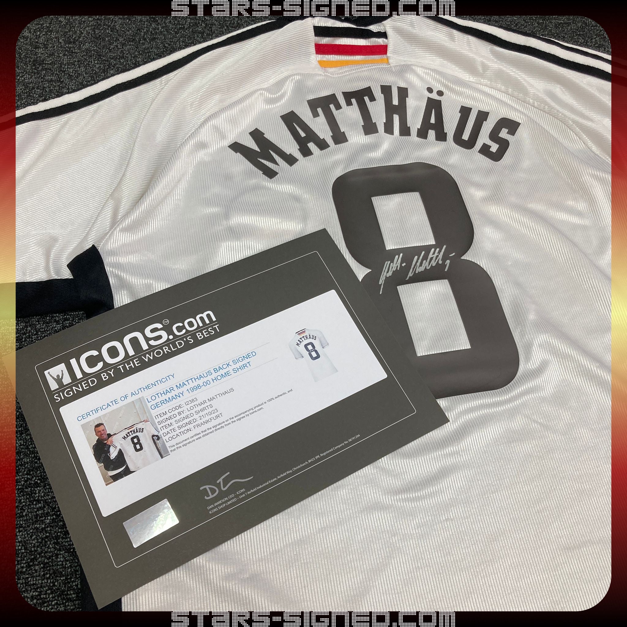 Lothar Matth&auml;us Germany Home Jersey (Back Signed)