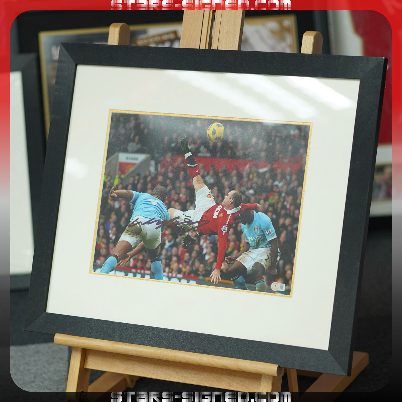 Wayne Rooney Man United Bicycle Kick vs Man City Signed Photo #2