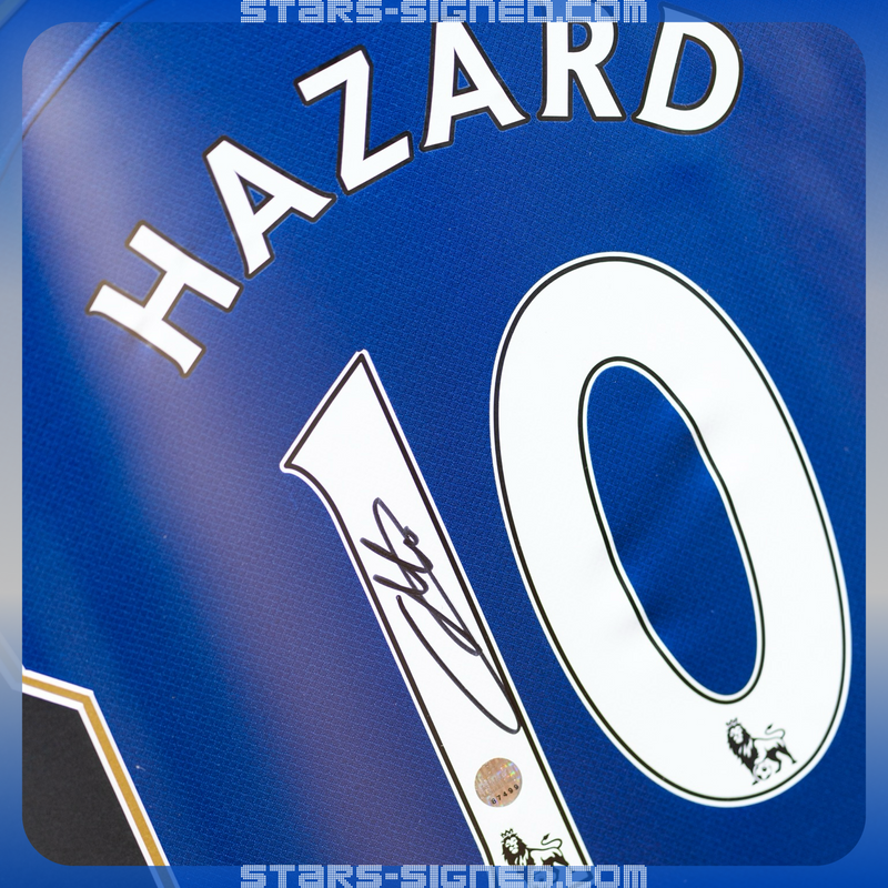 Eden Hazard Chelsea Home Jersey Gold Frame (Back Signed)