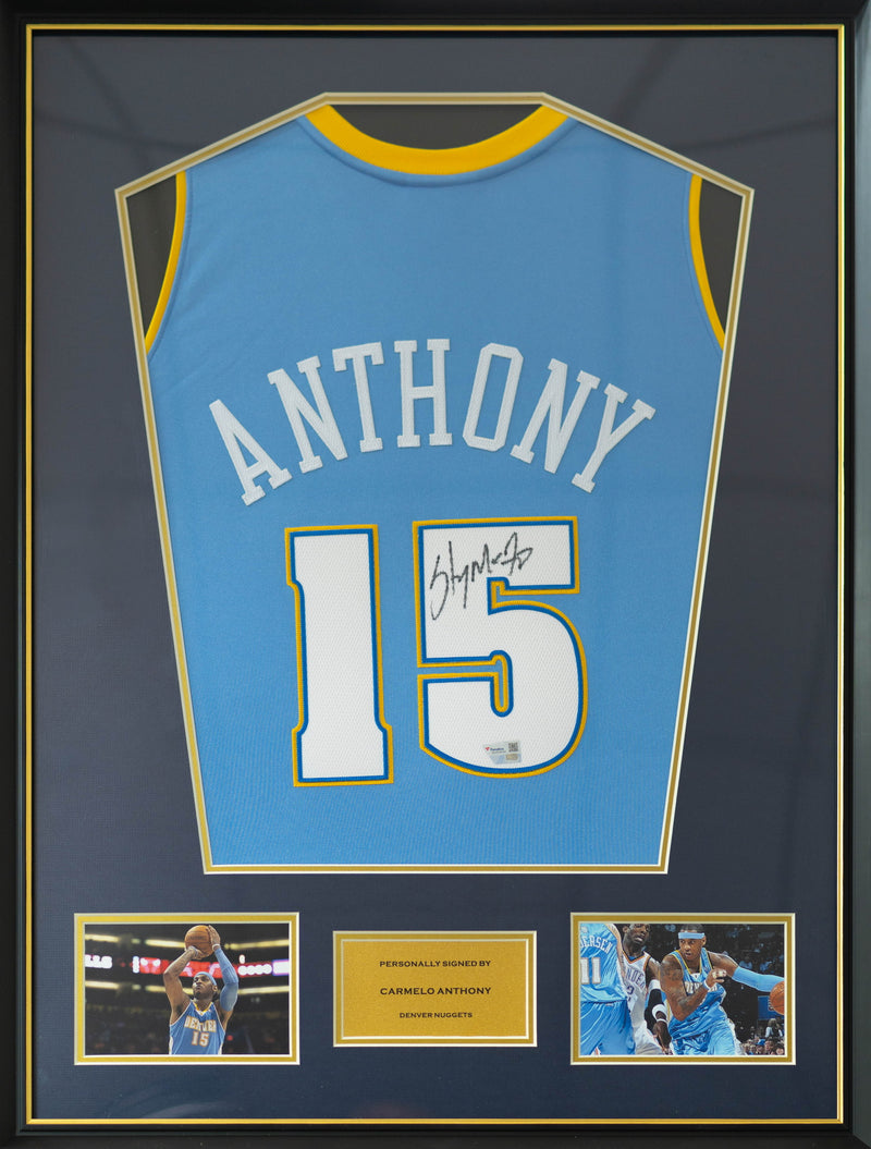 Carmelo Anthony Nuggets Jersey Framed (Back Signed)