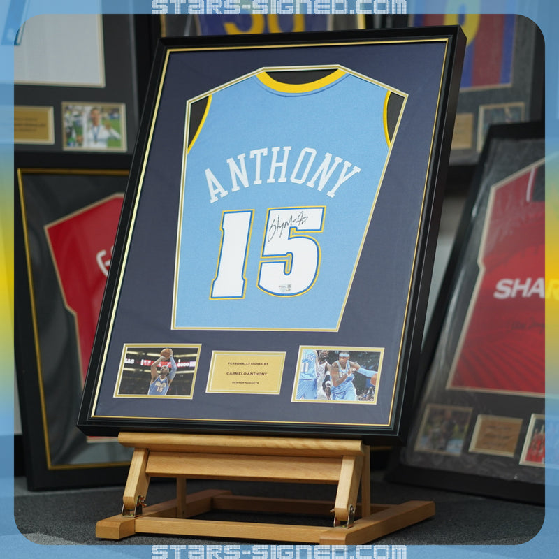 Carmelo Anthony Nuggets Jersey Framed (Back Signed)
