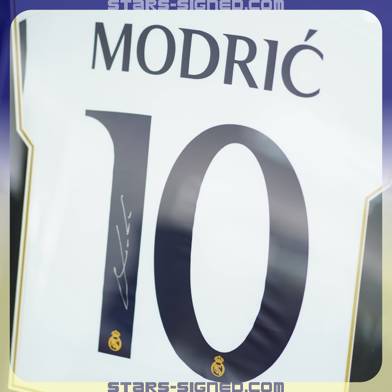 Luka Modrić Real Madrid Home Jersey Framed (Back Signed)