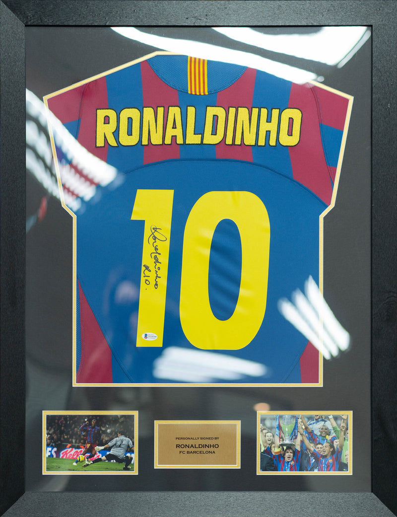 Rivaldo Brazil Home Jersey Framed (Back Signed)