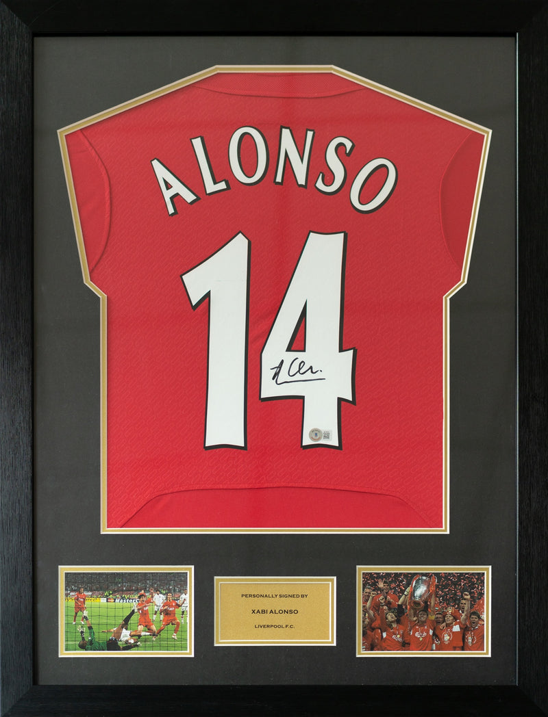 Xabi Alonso Spain Home Jersey Framed (Back Signed)