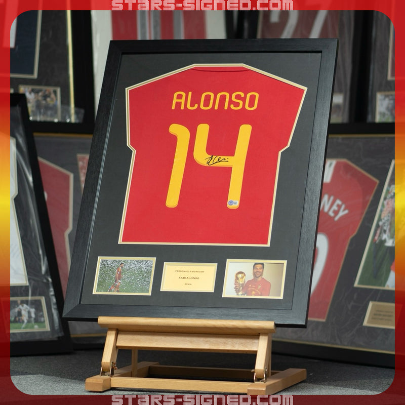 Xavi FC Barcelona Home Jersey Framed (Back Signed)