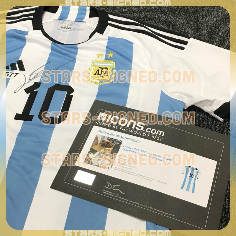 Lionel Messi Argentina 2022 Home Jersey (Back Signed)