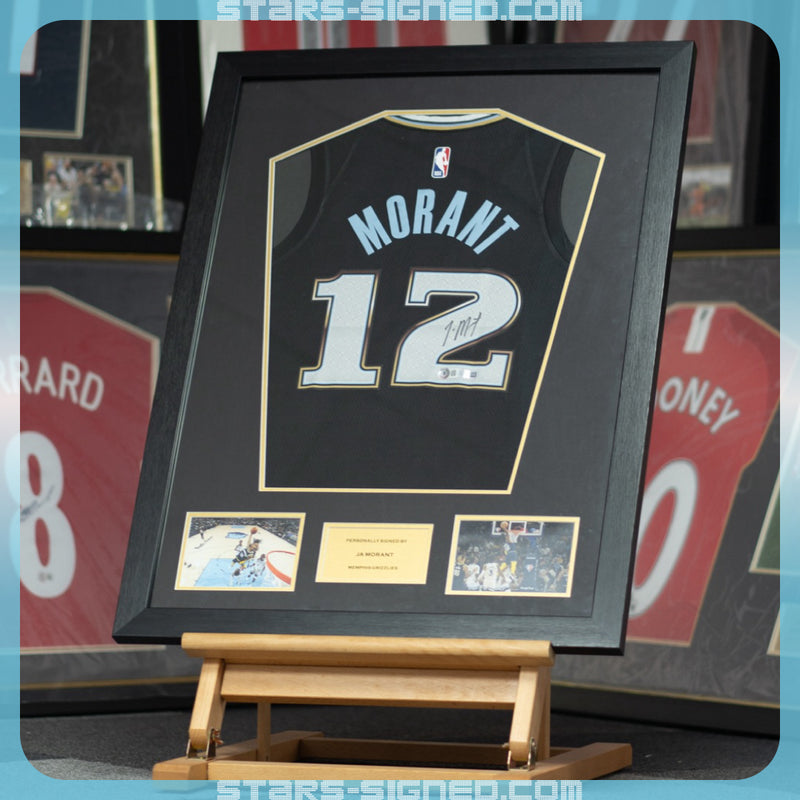 Ja Morant Memphis Grizzlies Nike Icon Edition Swingman Jersey Framed (Back Signed)