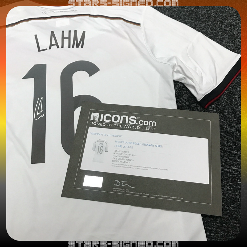 Philipp Lahm Germany Home Jersey Framed with Gold Trim (Back Signed)