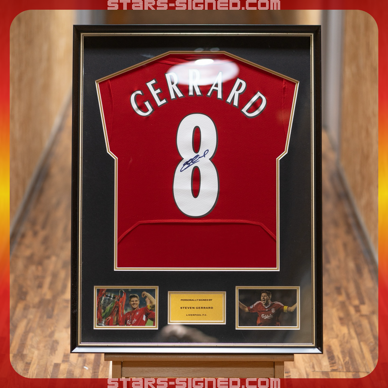 Steven Gerrard & Fernando Torres Liverpool Home Jersey Dual Frame (Back Signed)